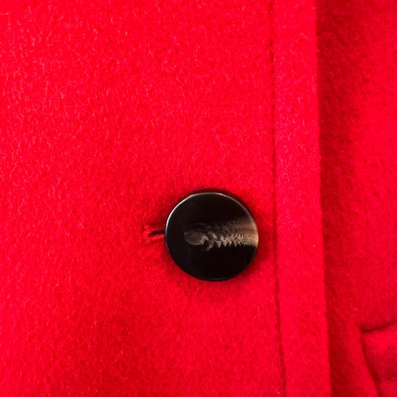 Like New Red Wool Ann Taylor coat size large petite - Picture 6 of 9